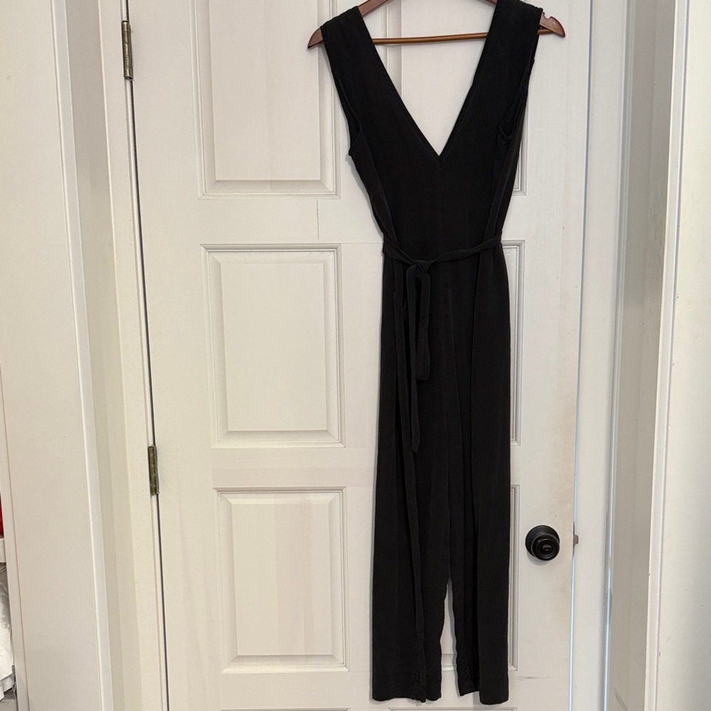 Elizabeth Suzann Black Silk Sleeveless Jumpsuit